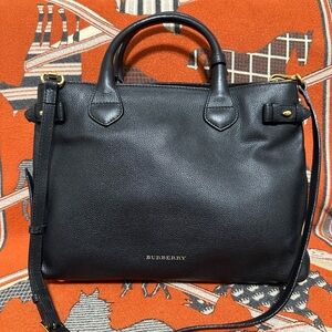 Burberry Black Leather Tote Bag